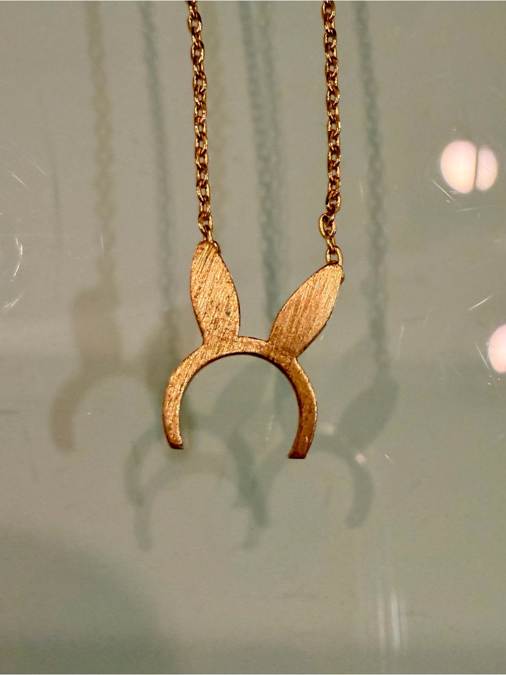 Gold Bunny Ear Pendant Necklace - Women Jewelry Necklaces